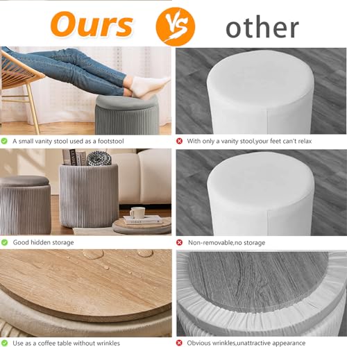 Set of 2 Upholstered Velvet Ottoman with Storage O80093