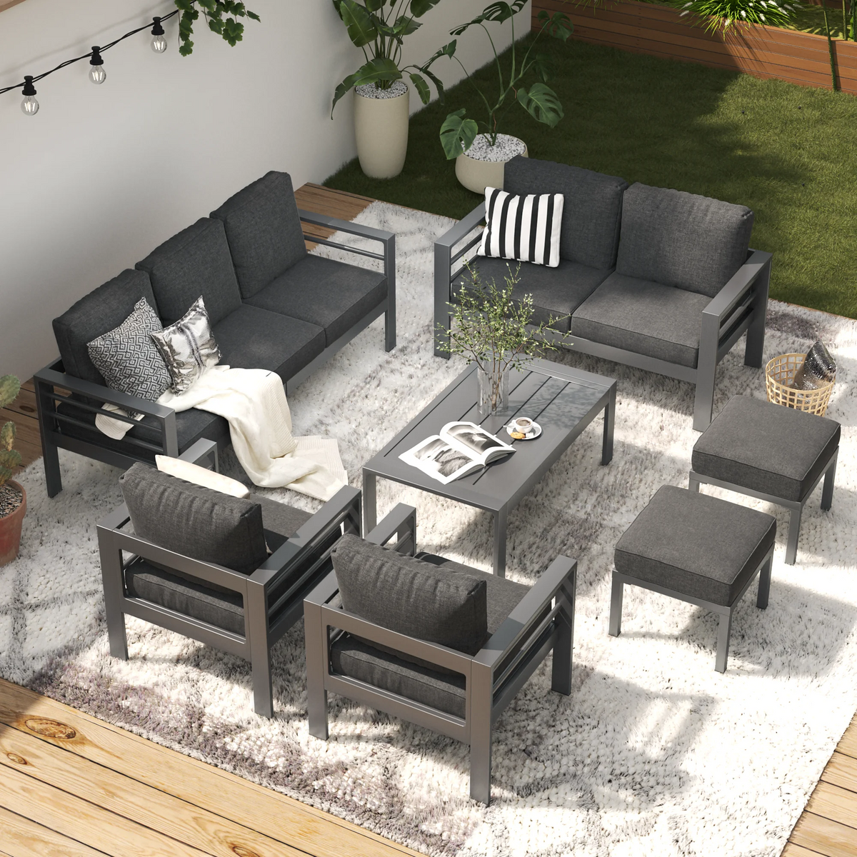 7 Pieces Aluminum Sectional Sofa V375