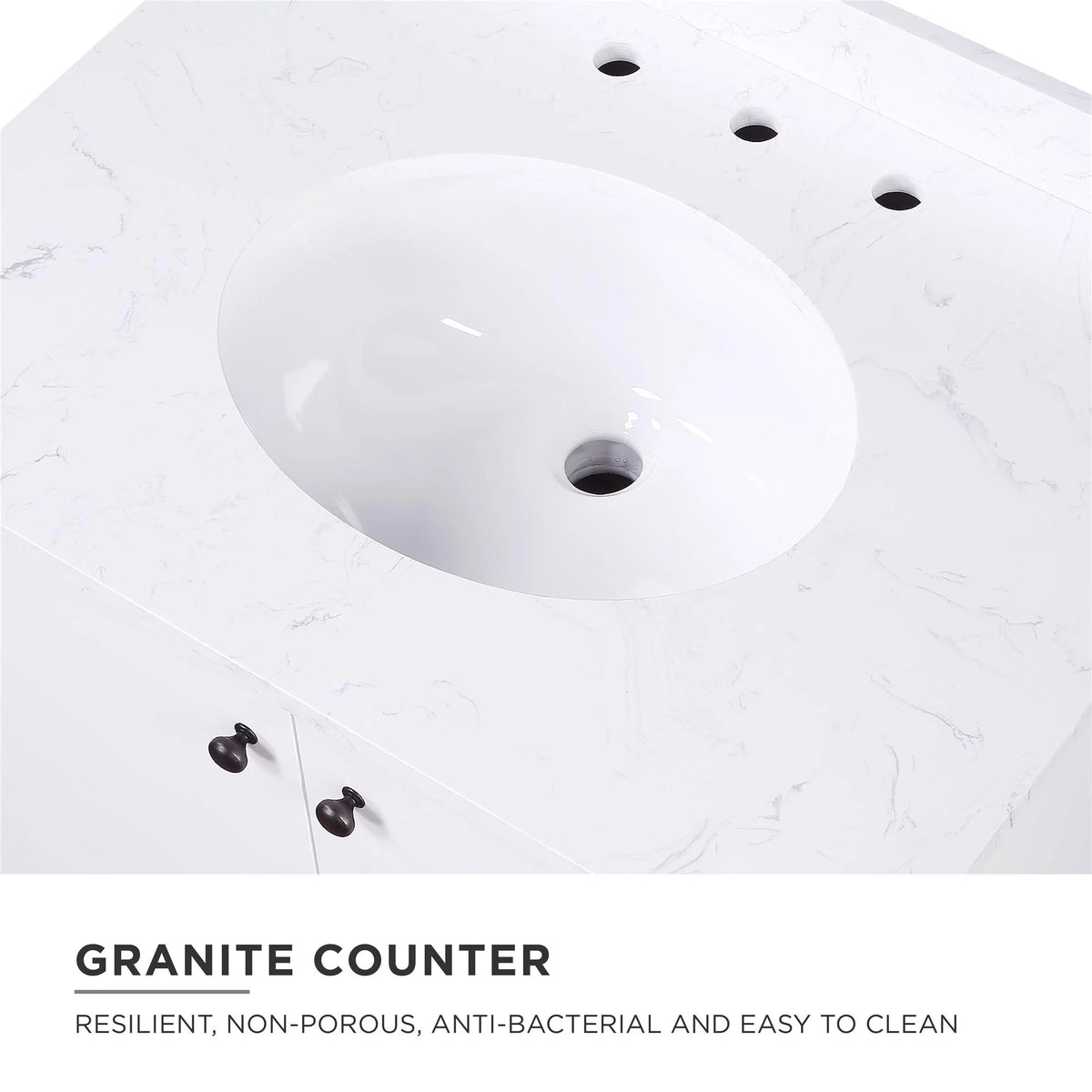 30 Inch White Bathroom Vanity with Sink D101