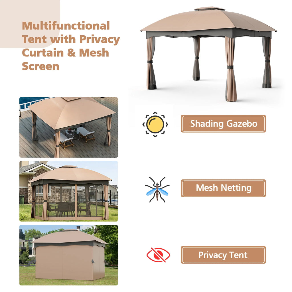 12' x 10' Heavy Duty Steel Gazebo O42761