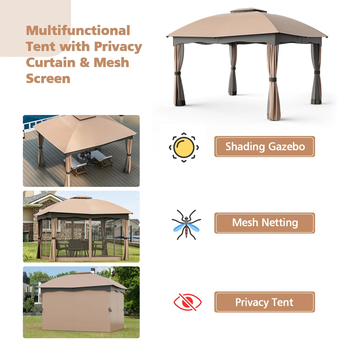 12' x 10' Heavy Duty Steel Gazebo O42761