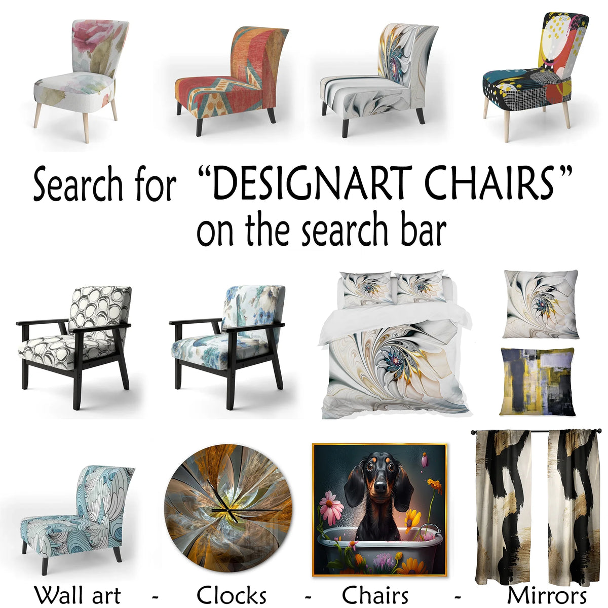 Upholstered Patterned Accent Chair and Arm Chair X4433