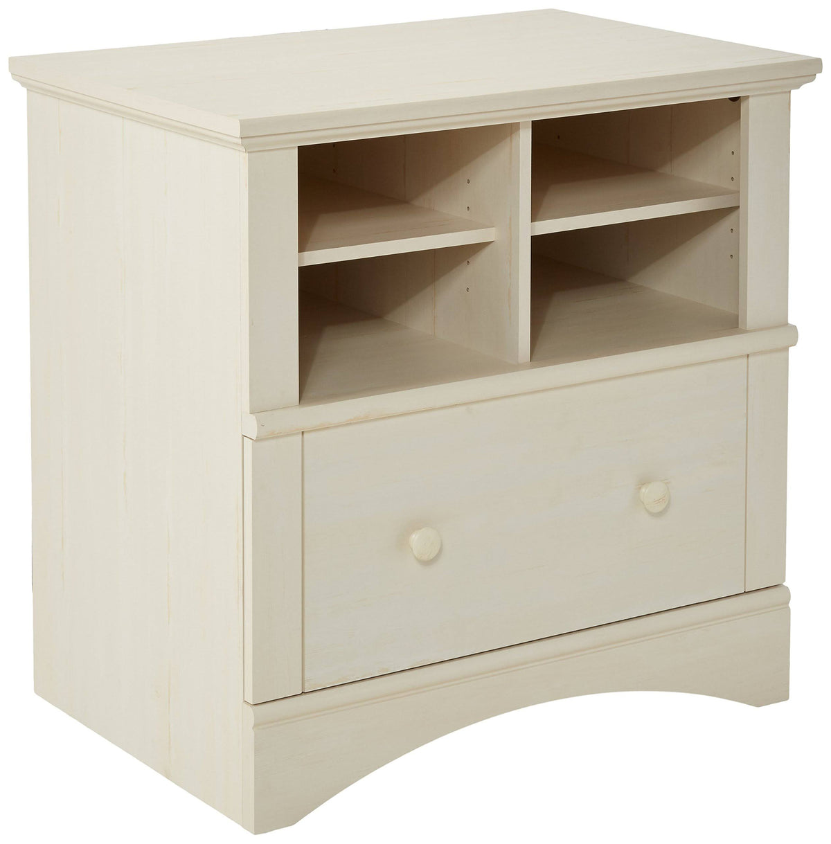 Antiqued White Lateral File Cabinet I88156
