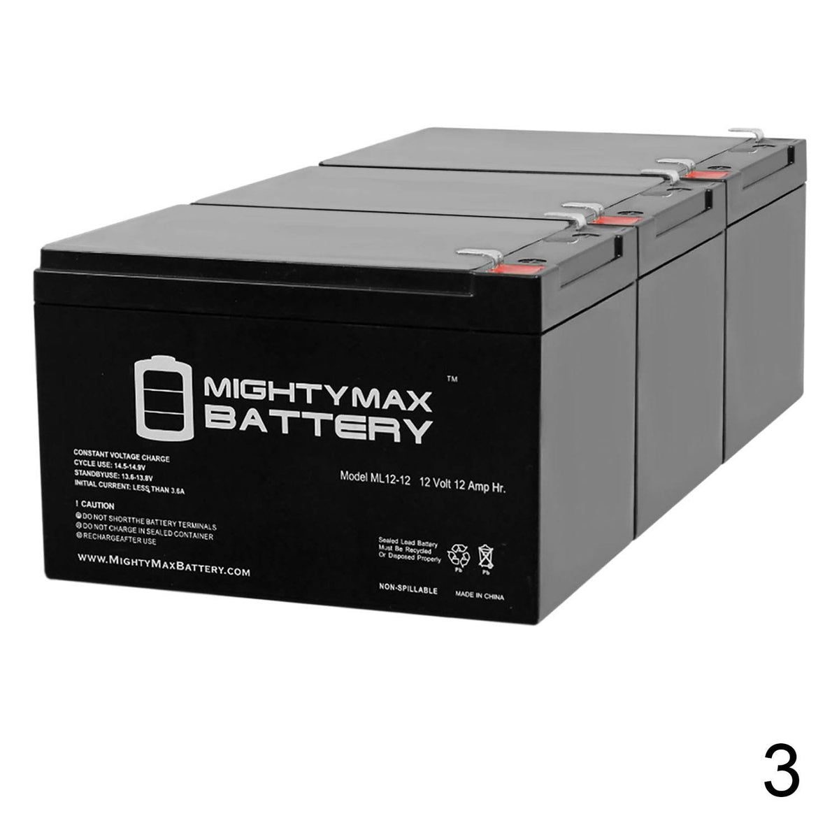12V 12Ah Battery 3 Pack J9173