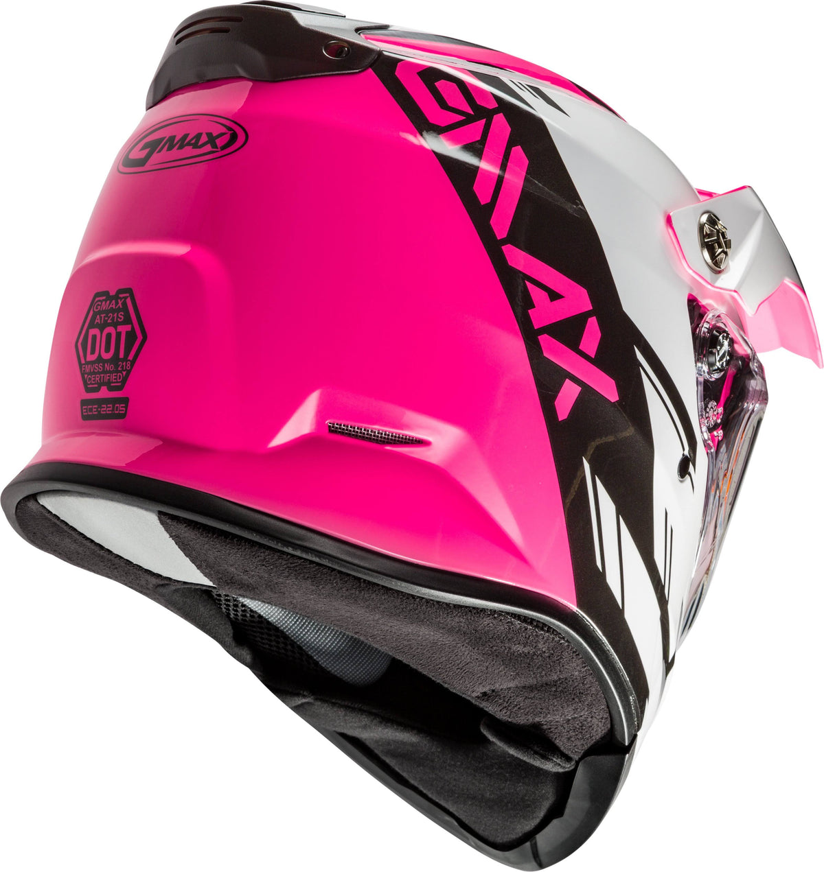 Pink White Black Snow Helmet with Shield V897