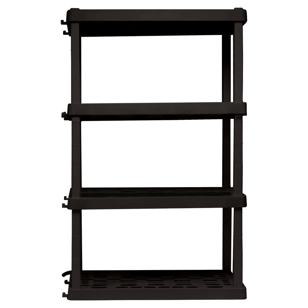 4-Tier Black Plastic Storage Unit R683516