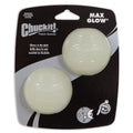 Chuckit Max Glow Ball Dog Toy, Medium 2.5 Inch, Pack of 2 A12648