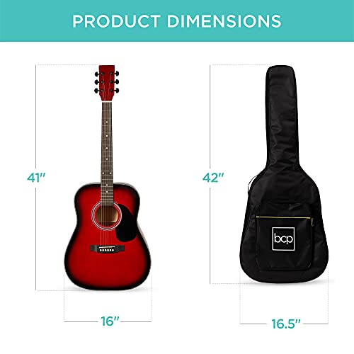 41in Full Size All Wood Acoustic Guitar Starter Set with Case J613