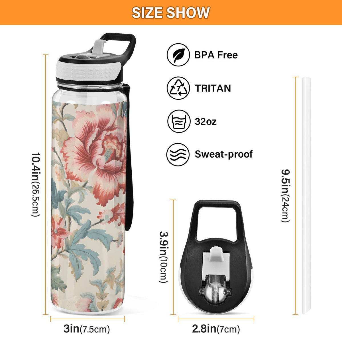 32oz Tritan Water Bottle with Straw E168762