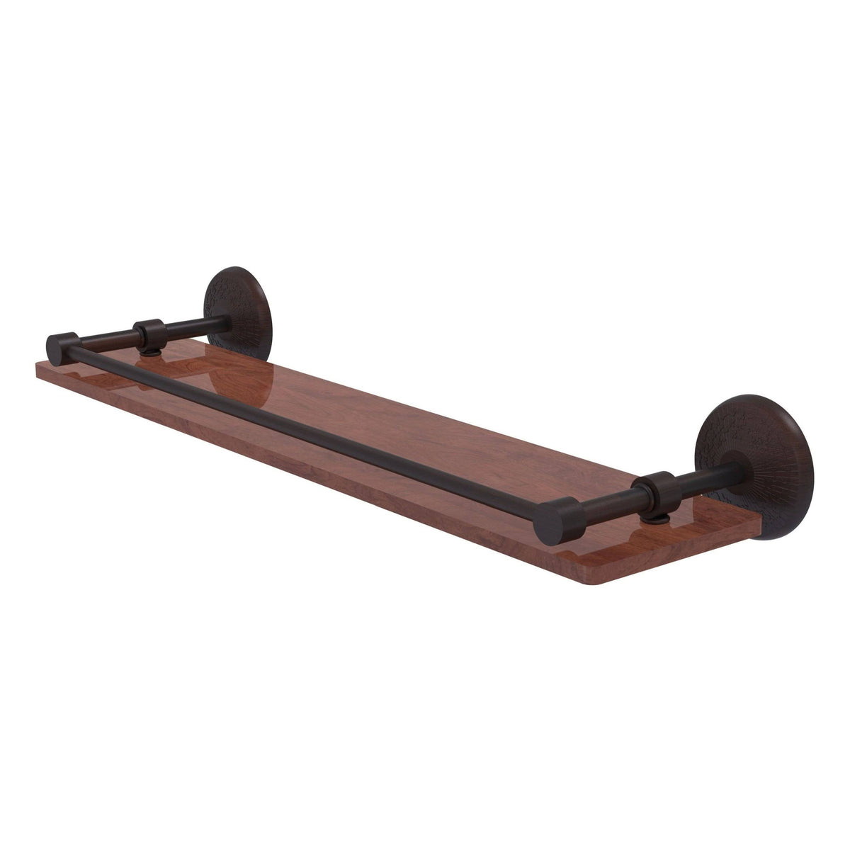 22 in. Solid Ironwood Shelf with Gallery Rail Venetian Bronze H650535