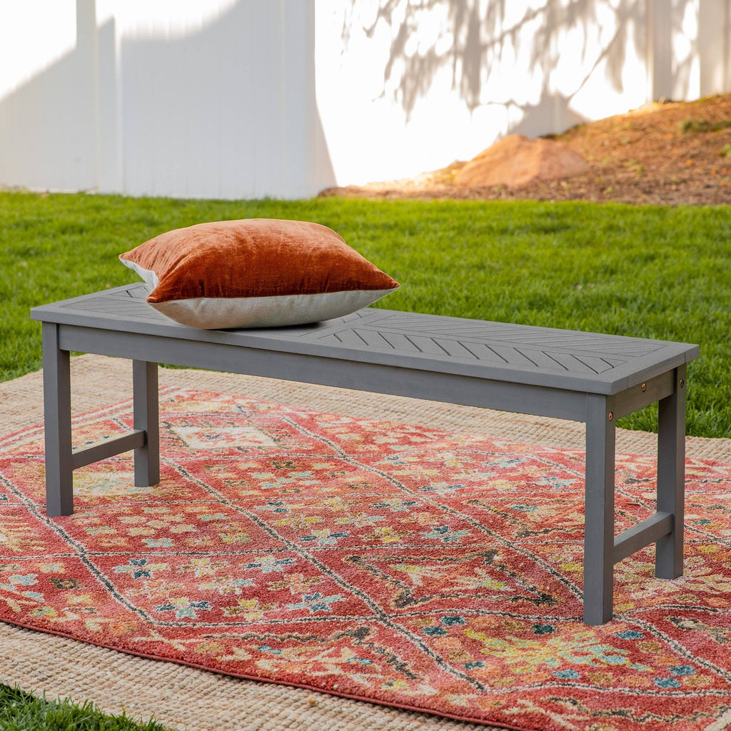 Dark Brown Chevron Patio Bench D33316
