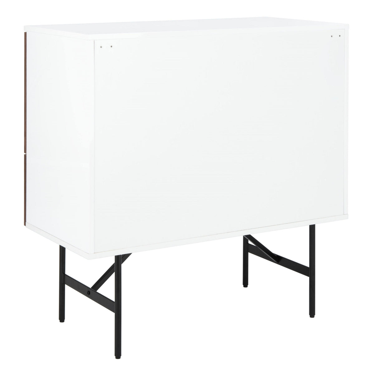 Walnut White Black Wood Chest H462796