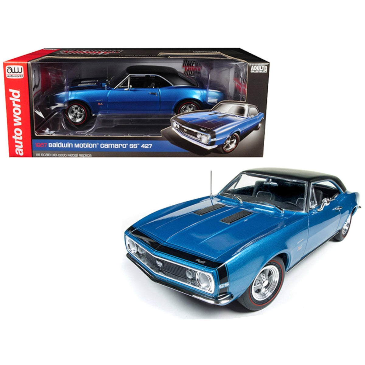 1967 Chevrolet Camaro SS 427 Marina Blue with Black Hardtop Y22808