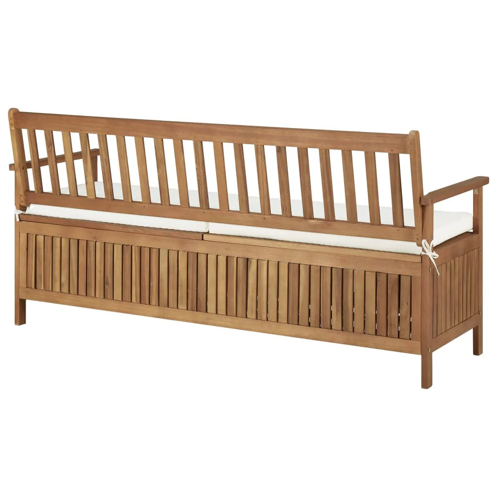 Storage Bench with Cushion Solid Acacia Wood Y204