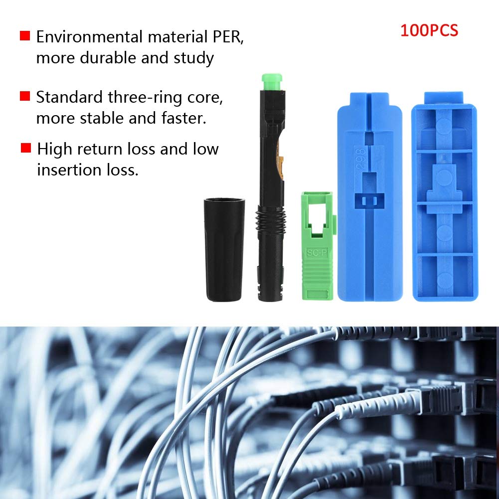 100Pcs Fiber Optic Quick Fast Connector Adapter E201445