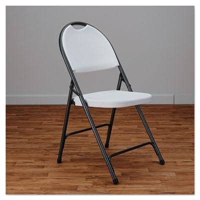 White/Black Anthracite Molded Resin Folding Chair, 4/Carton Y344936