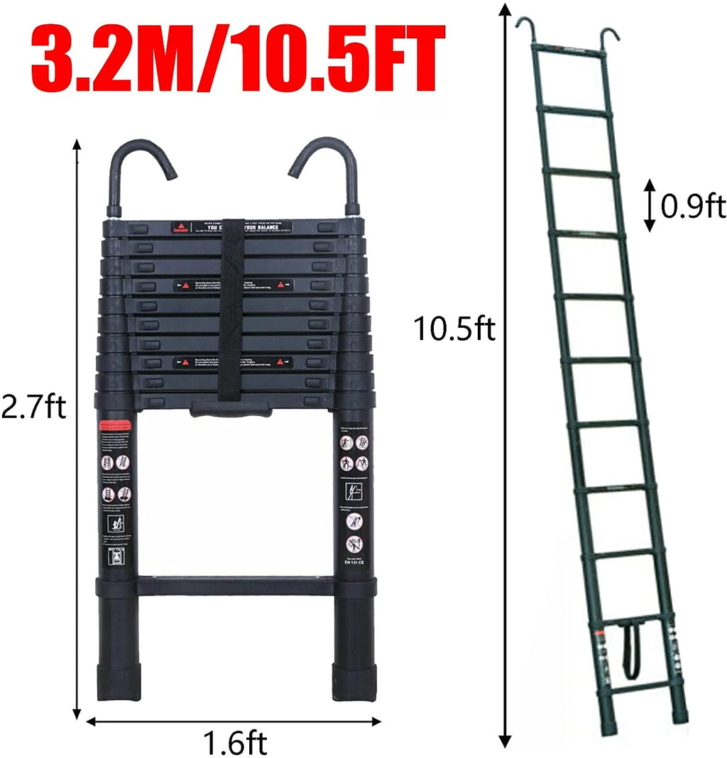 3.2 m Telescopic Ladder with Removable Hook N7633