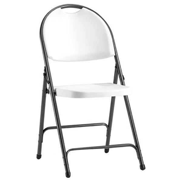 White/Black Anthracite Molded Resin Folding Chair, 4/Carton Y344936