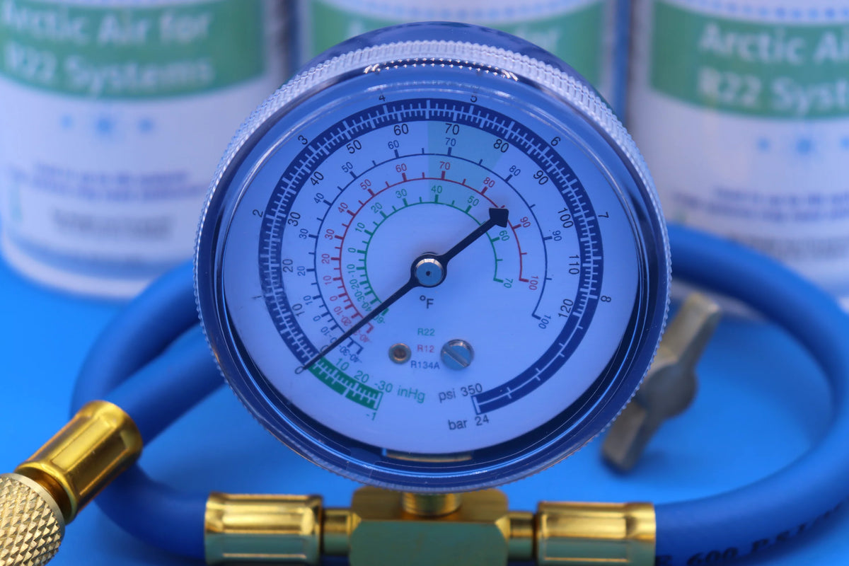 Arctic Air for R22 systems, 3 cans and a gauge F8517