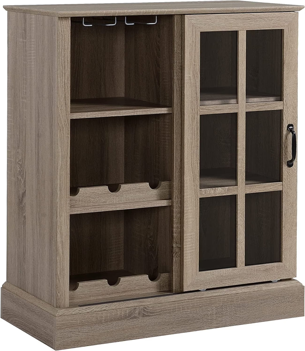 Wine Cabinet with 6-Bottle Wine Rack and Stemware Racks Q241