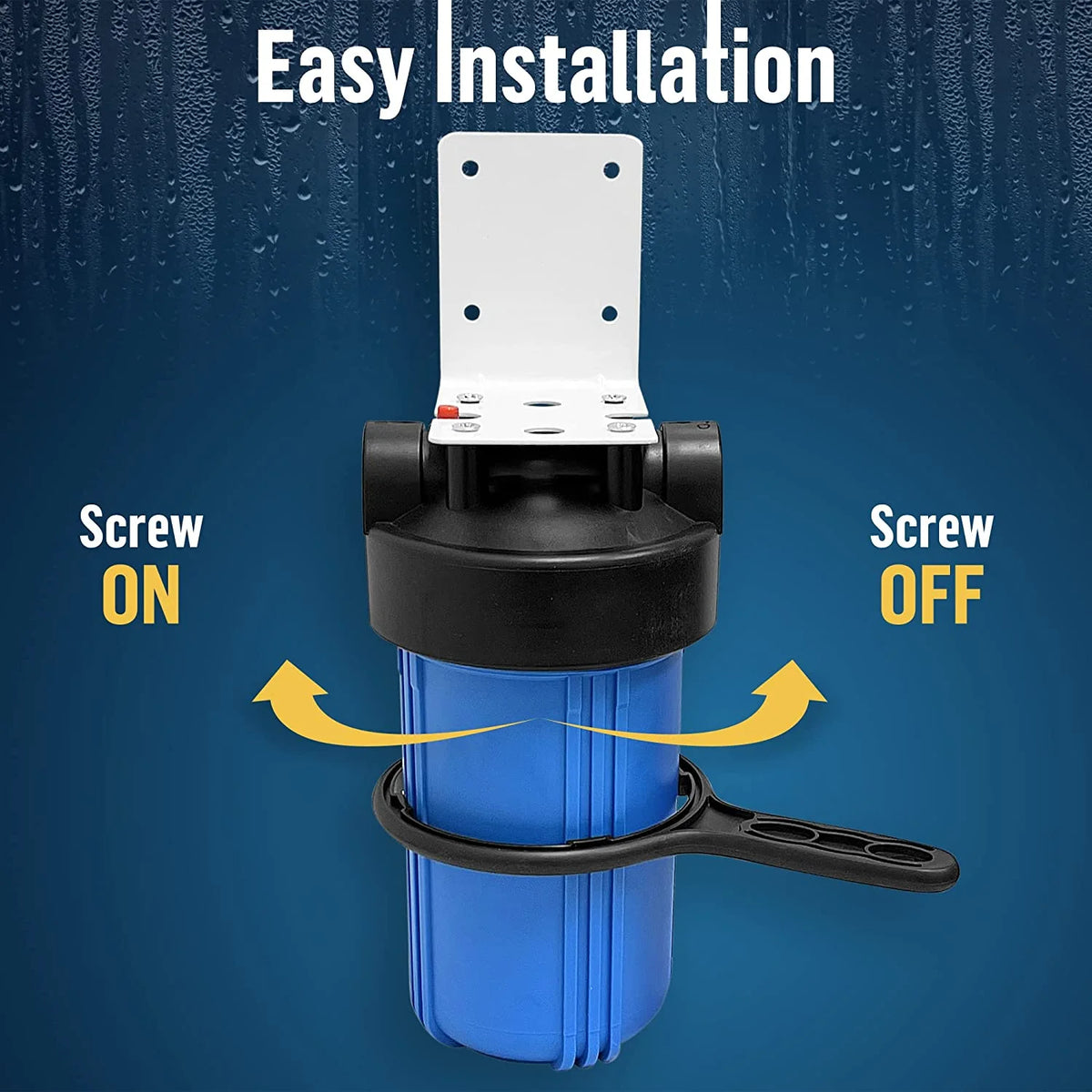 10 x 4.5 Whole House Filter Purifier System, 1 NPT Brass Port, Blue, 1 Set Y859312