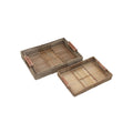 Natural Fiber Rattan Tray Brown - Set of 3 I965