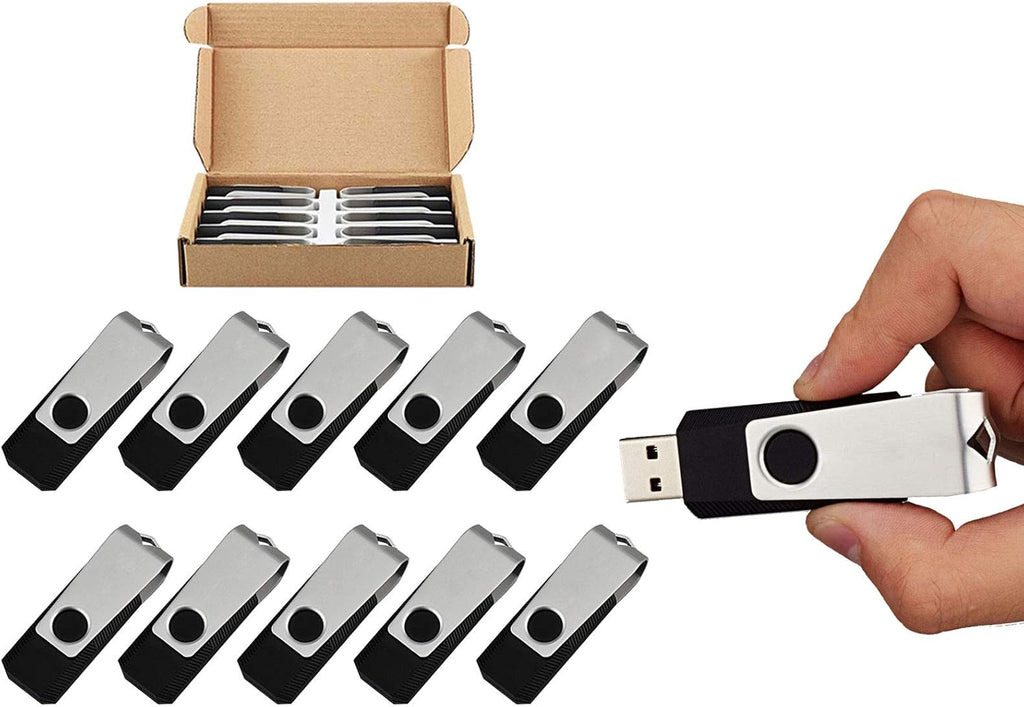 100 Pack 128MB USB 2.0 Flash Drives Black Y329623