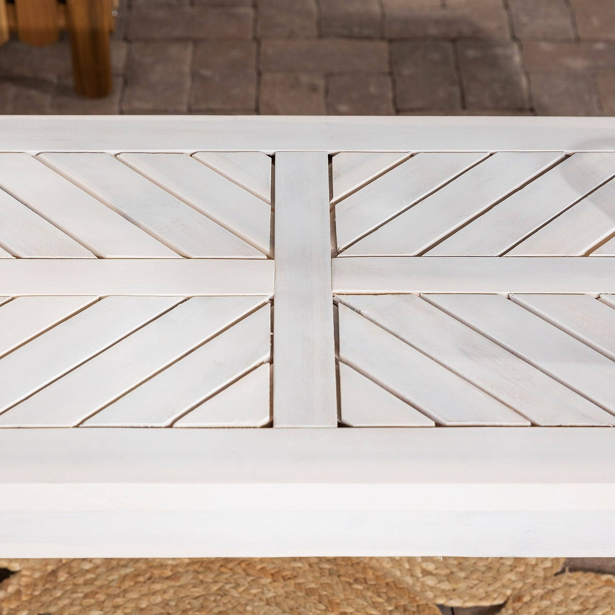 Dark Brown Chevron Patio Bench D33316