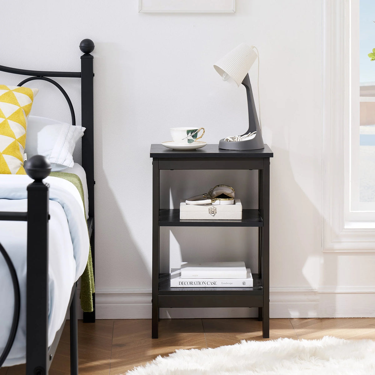Black 3-Tier Nightstand C867