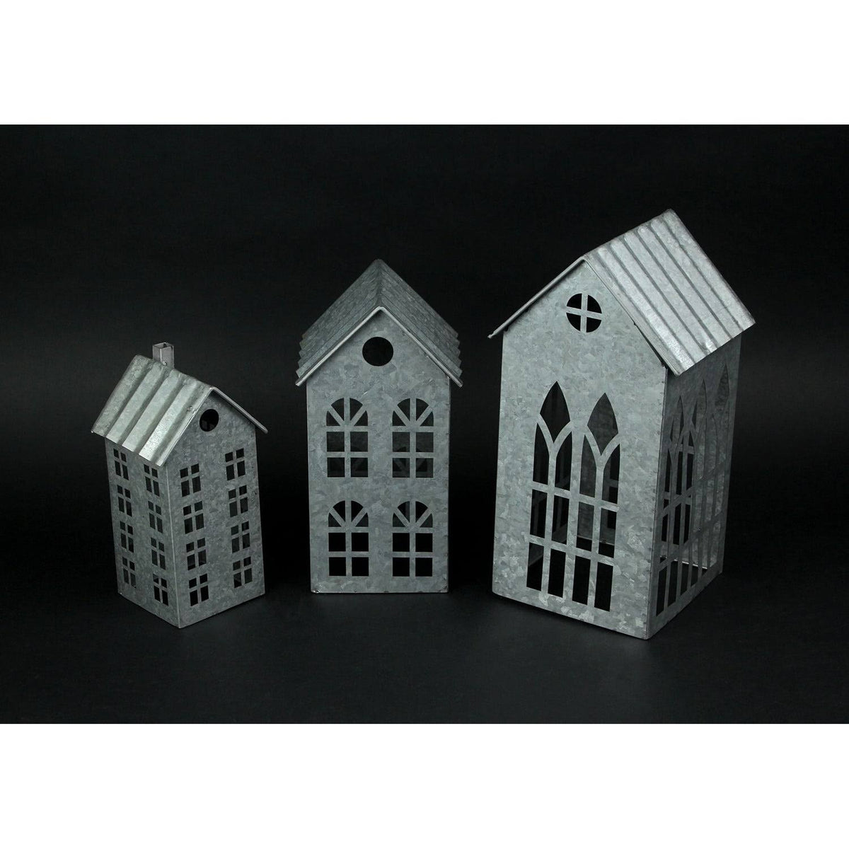 Set of 3 Metal Candle Holders R79919