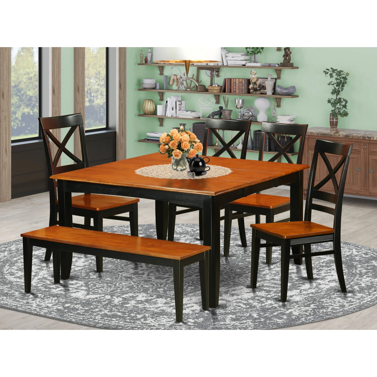 6 PC Dining Room Set with Bench K6205