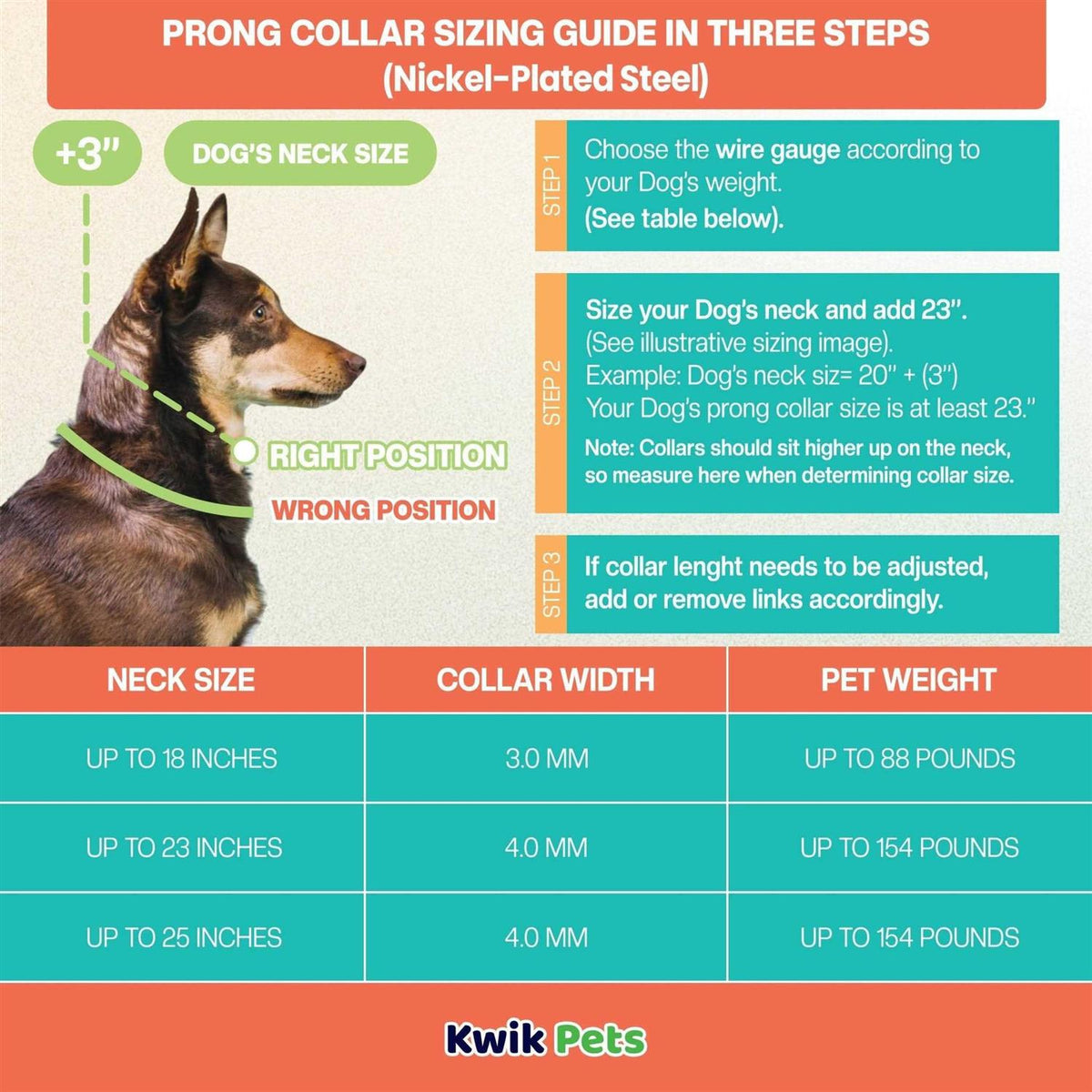 Fur Saver Link Chain Training Dog Collar M16824