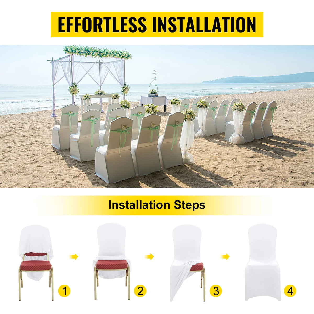 White Spandex Chair Covers 100 PCS Q799866