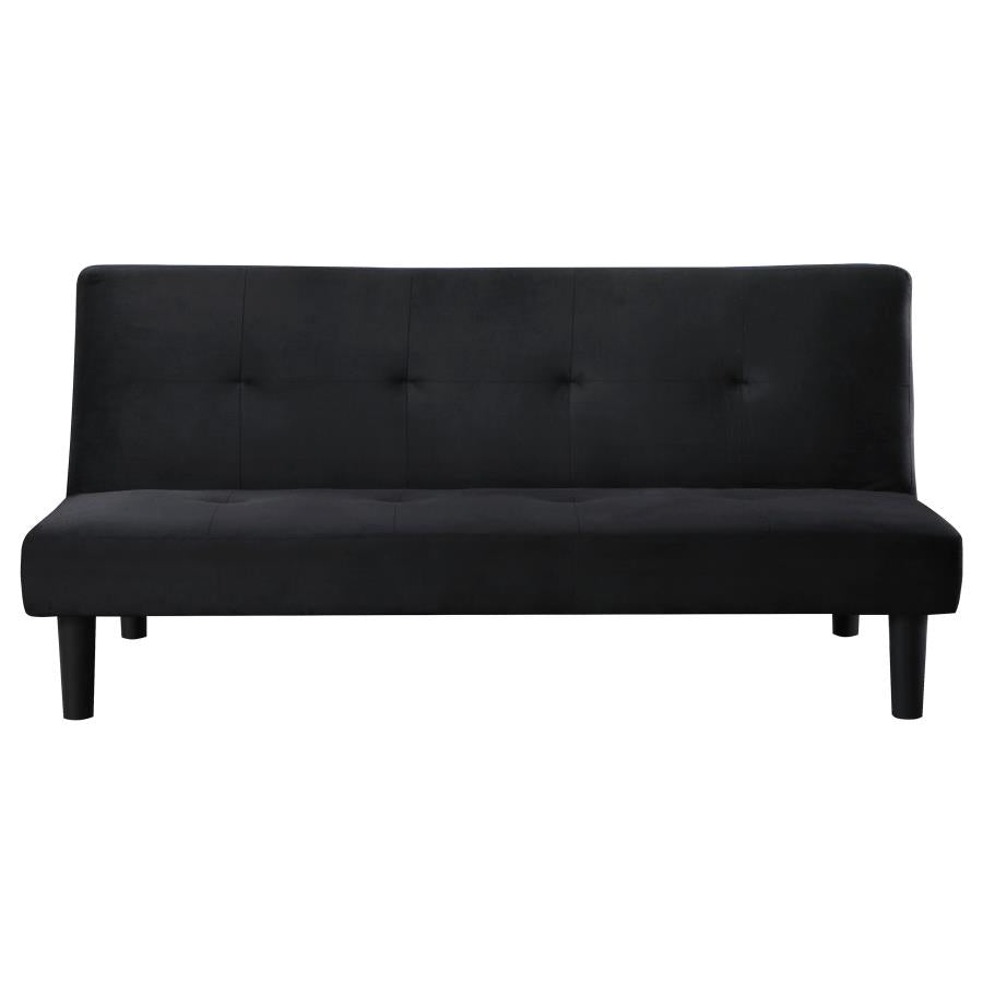 Black Upholstered Tufted Convertible Sofa Bed U1418