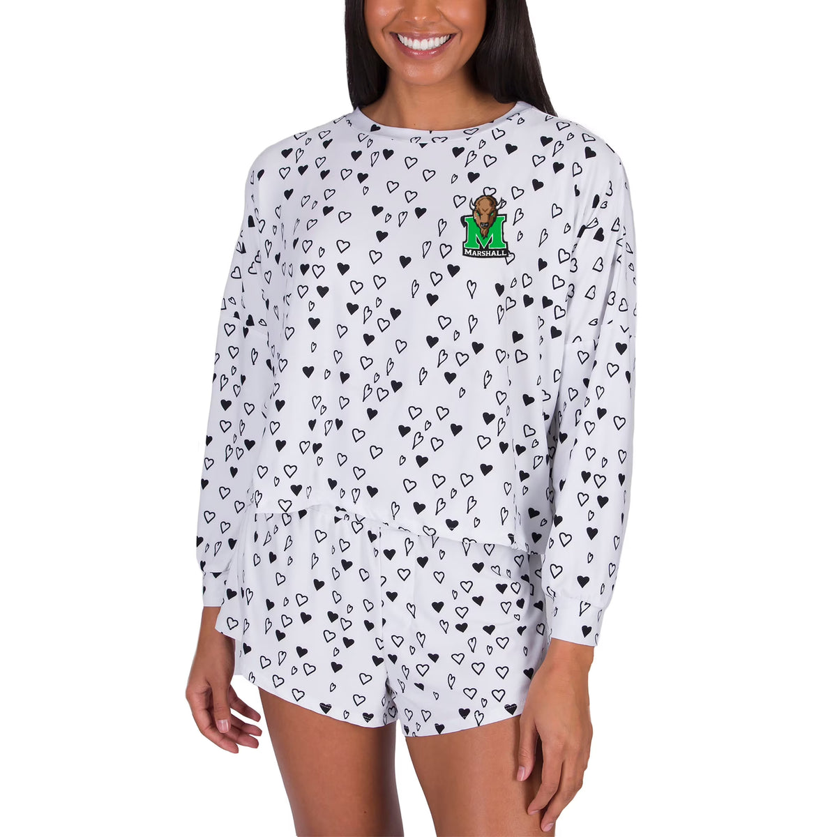 White Long Sleeve Top & Shorts Set E81246