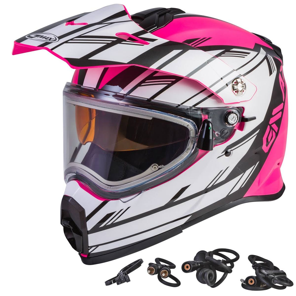 Pink White Black Snow Helmet with Shield V897