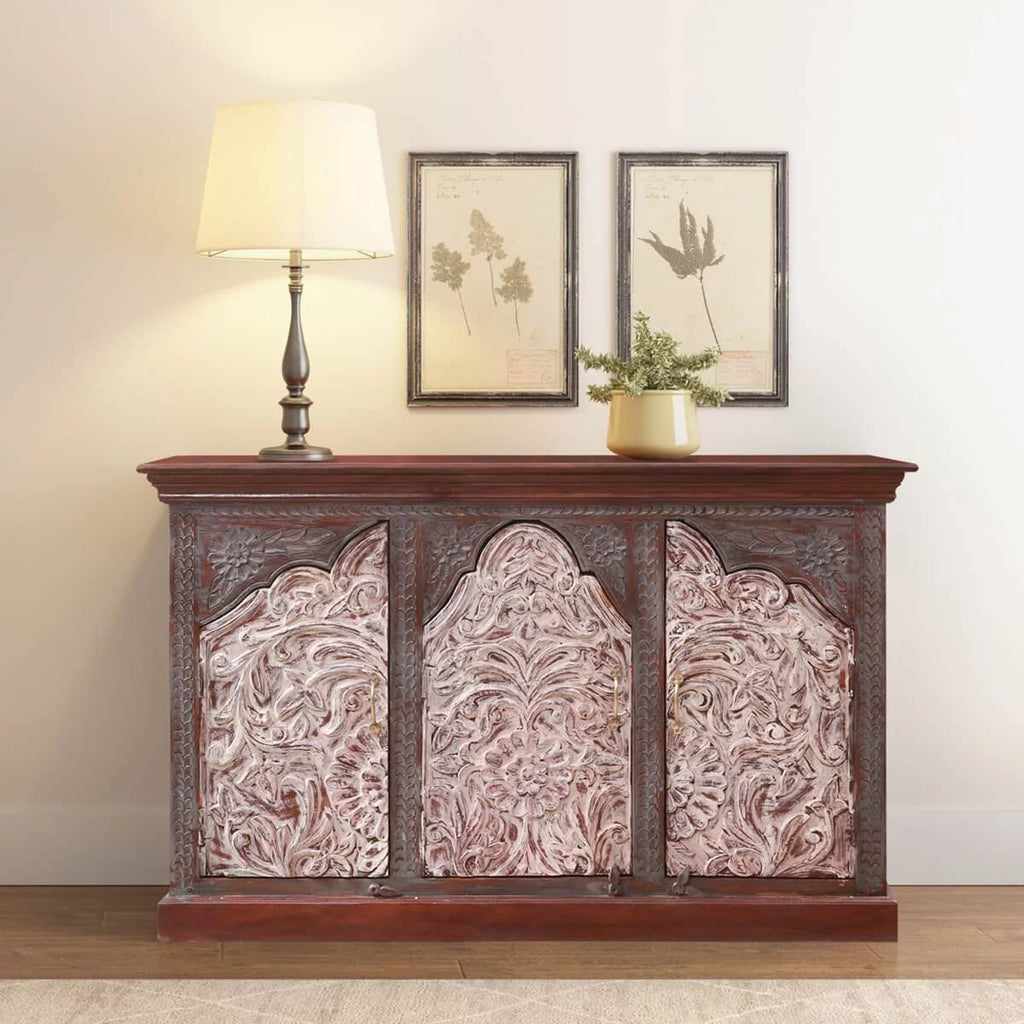 Handcrafted 2-Tone Mango Wood 3-door Sideboard Cabinet C3667