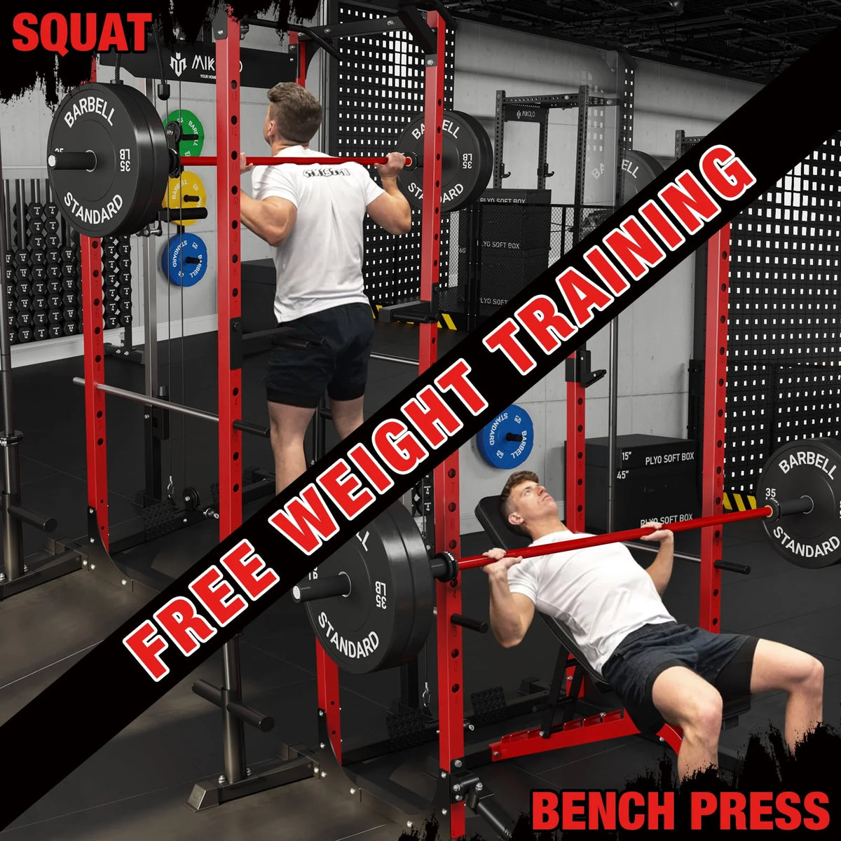 1200LBS Capacity Power Rack with LAT Pulldown System P161986