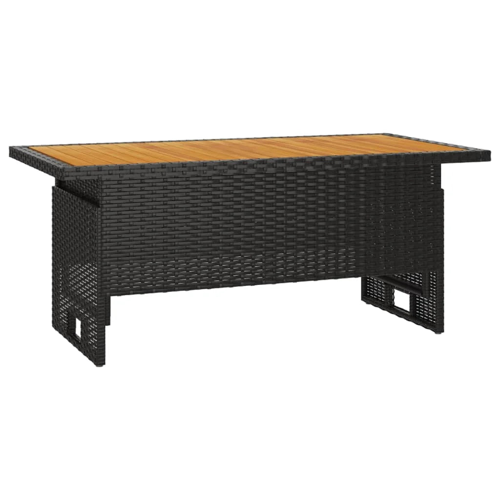 Black Solid Wood Acacia & Poly Rattan Patio Table B22105