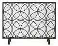 Black Single Panel Fireplace Screen L496