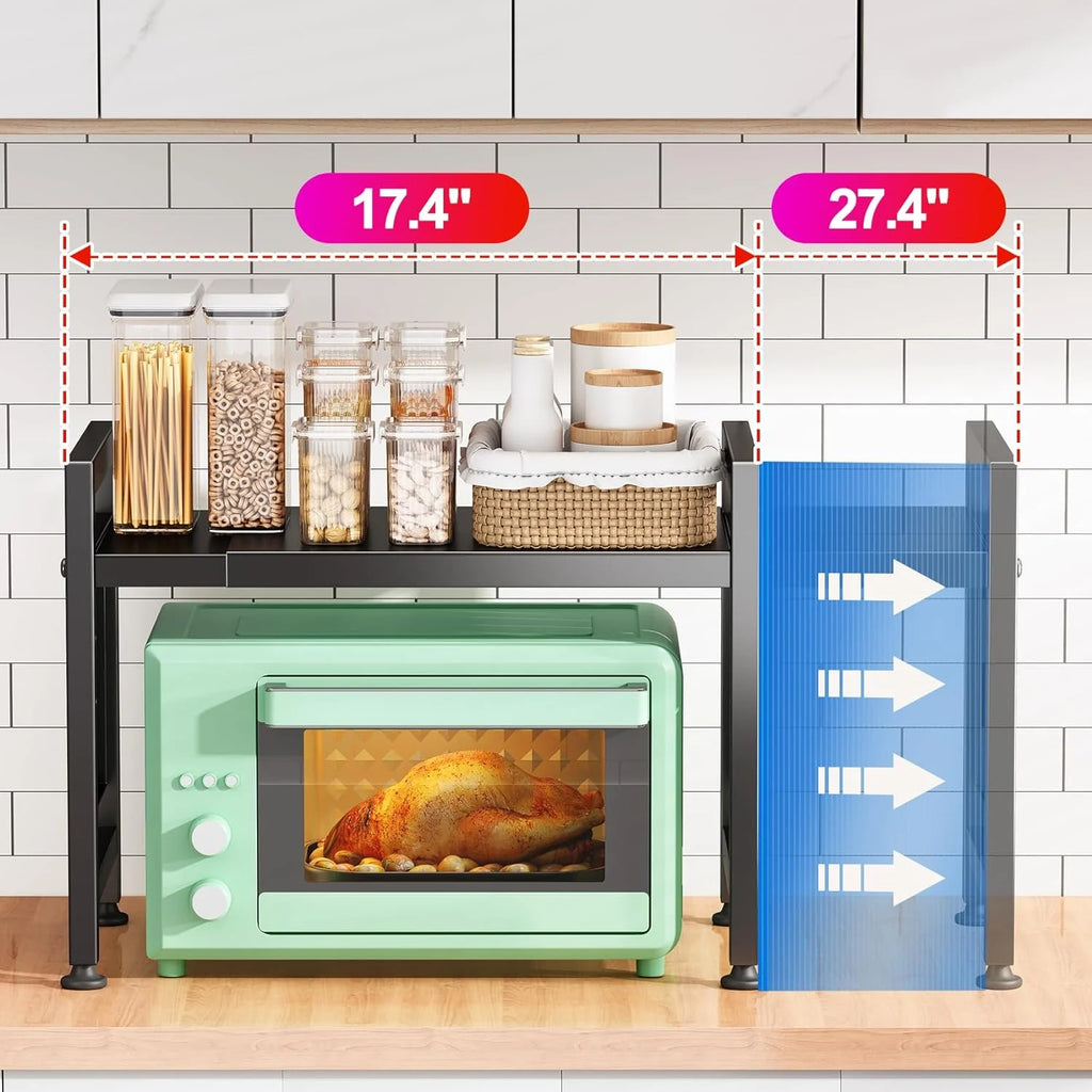 2-Tier Microwave Oven Rack with Cutting Boards Stand J51212