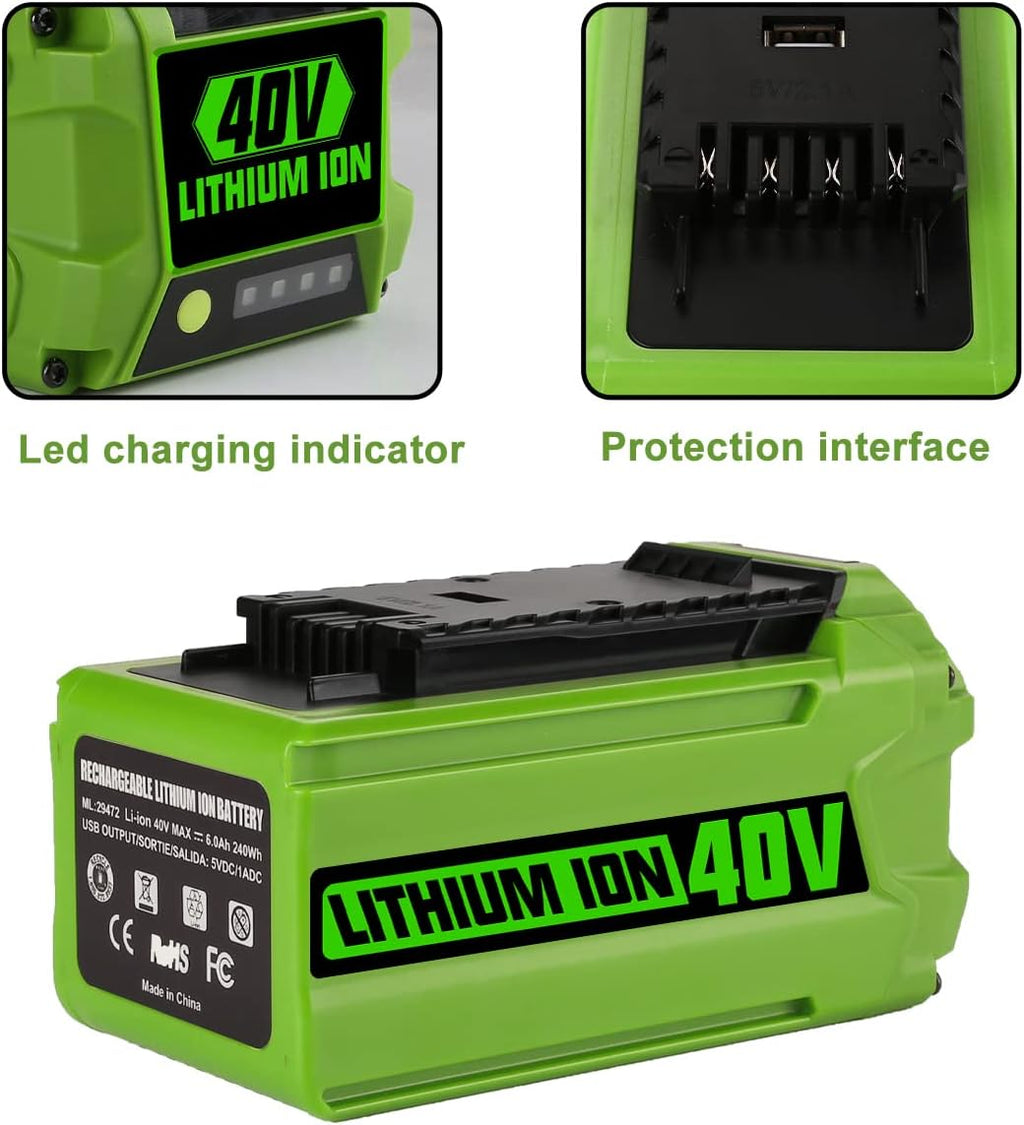 40V 6000mAh Replacement Battery Pack of 2 W931786