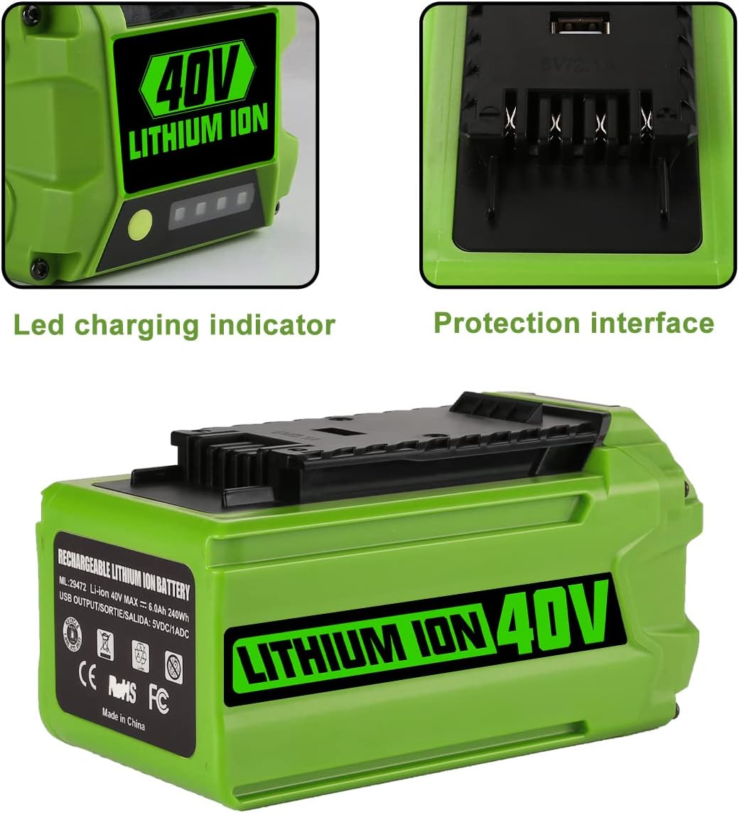 40V 6000mAh Replacement Battery Pack of 2 W931786