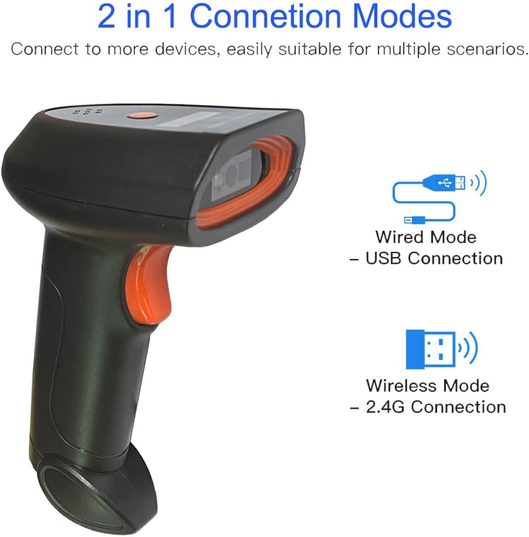 Wireless 1D 2D QR Code Scanner, Pack of 2 I7768