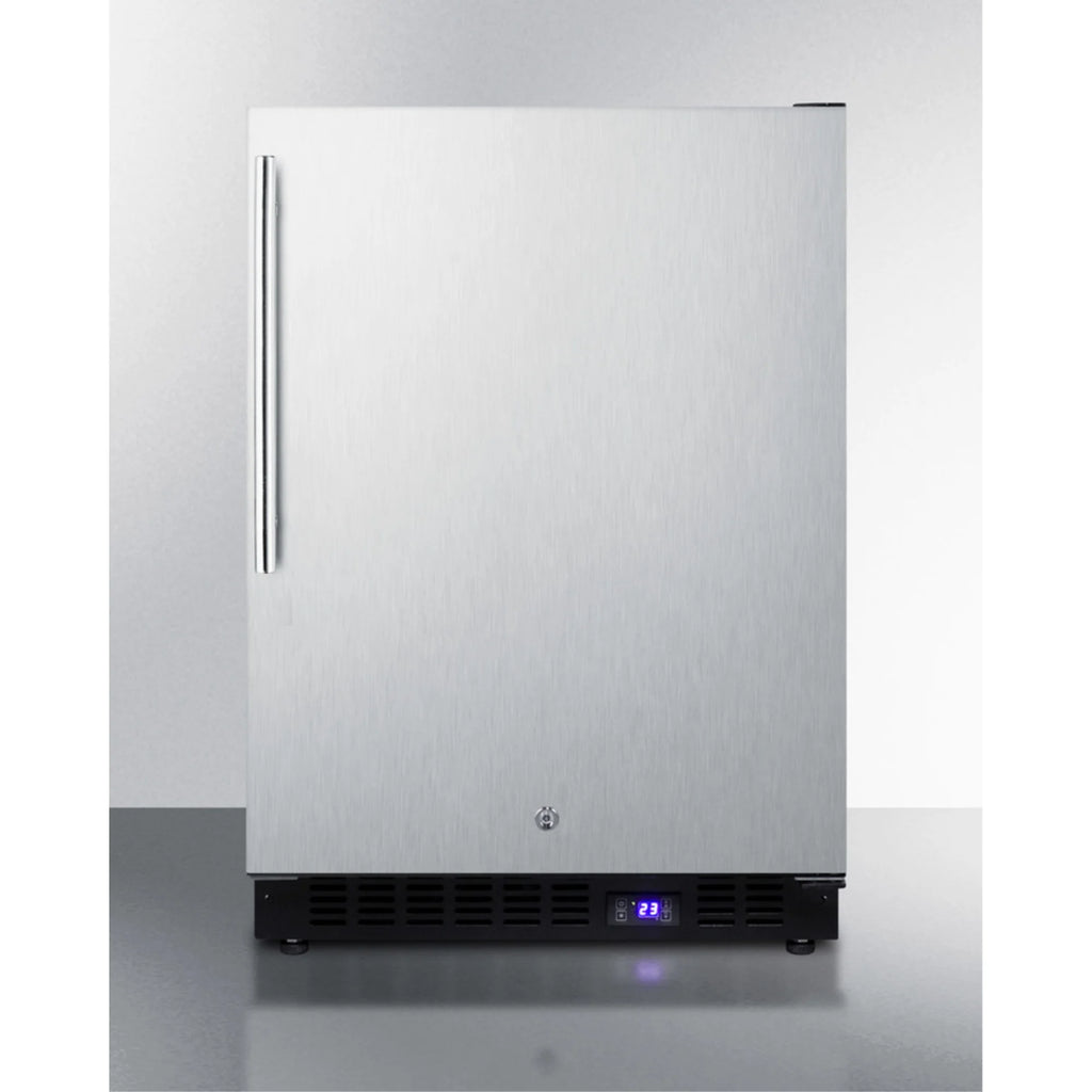 Black Stainless Steel Door All-Freezer with Digital Thermostat I595
