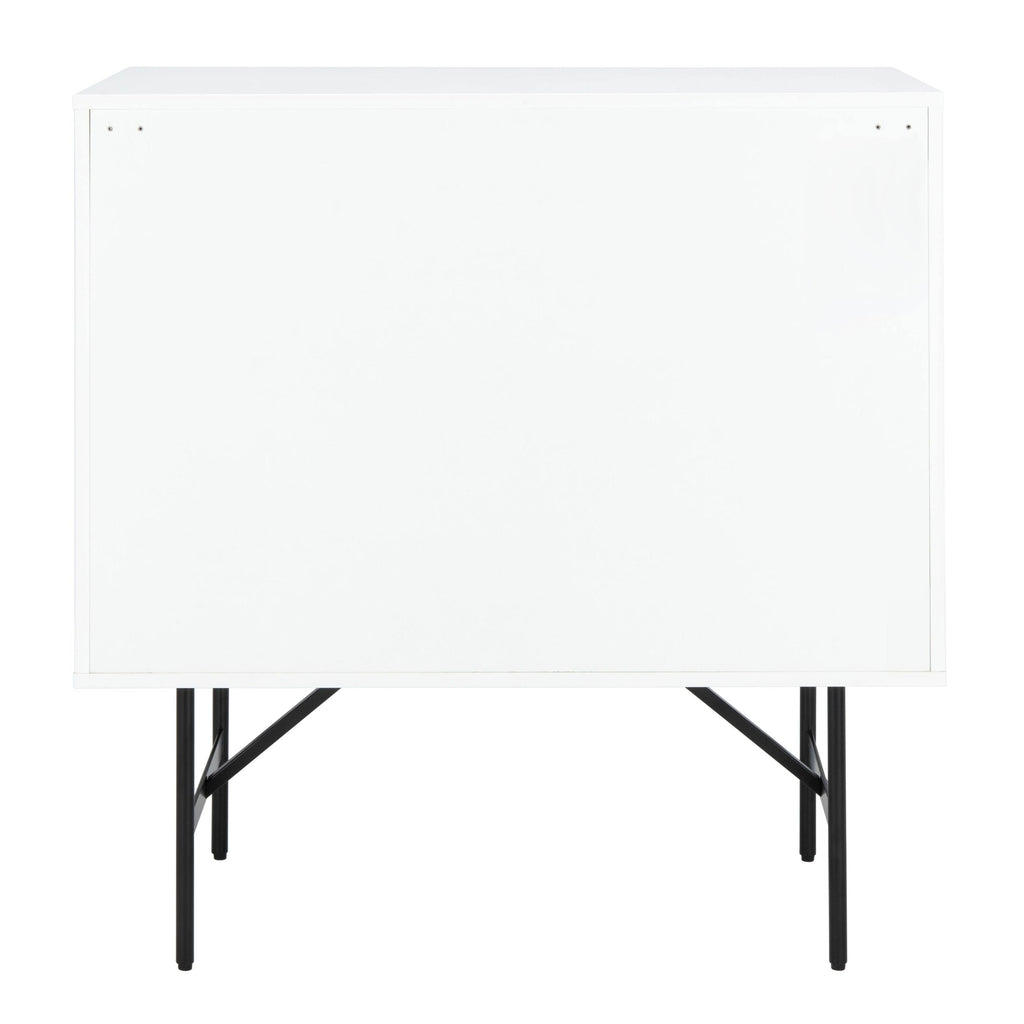 Walnut White Black Wood Chest H462796
