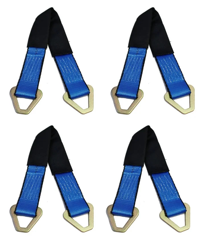(4 Pack) 2" x 24" Heavy Duty Tie Down Axle Straps with D-Ring and Protective Sleeve, 10,000LBS Capacity R84771
