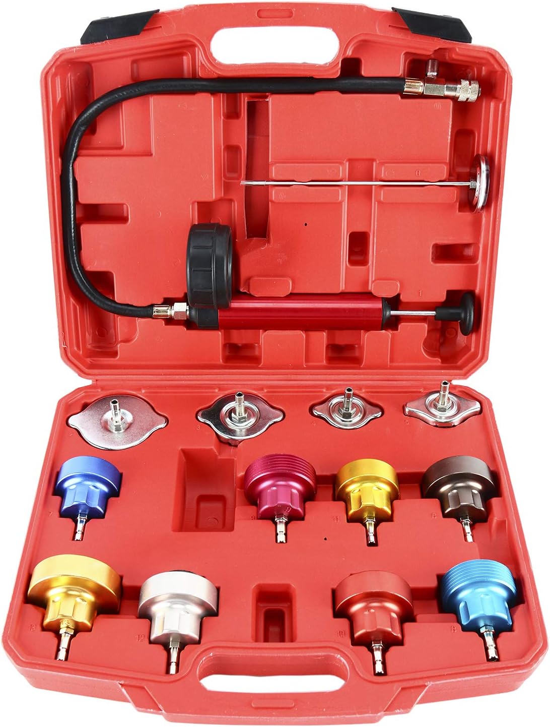 14pc Radiator Pump Pressure Leak Tester Kit Vacuum Cooling System Tester Pack of 2 V14359