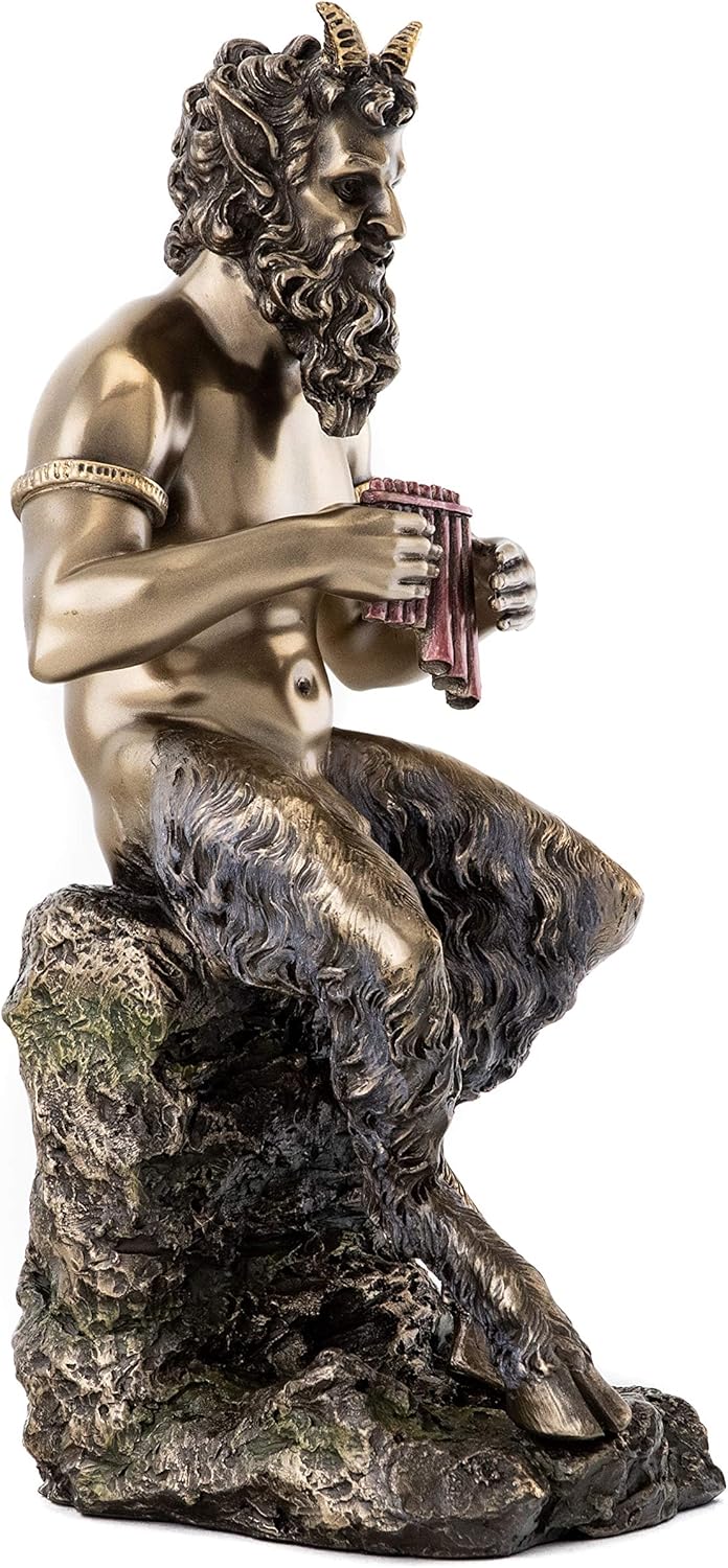 Pan the Faun Statue, 9.5-Inch Cold Cast Bronze Figurine S4491