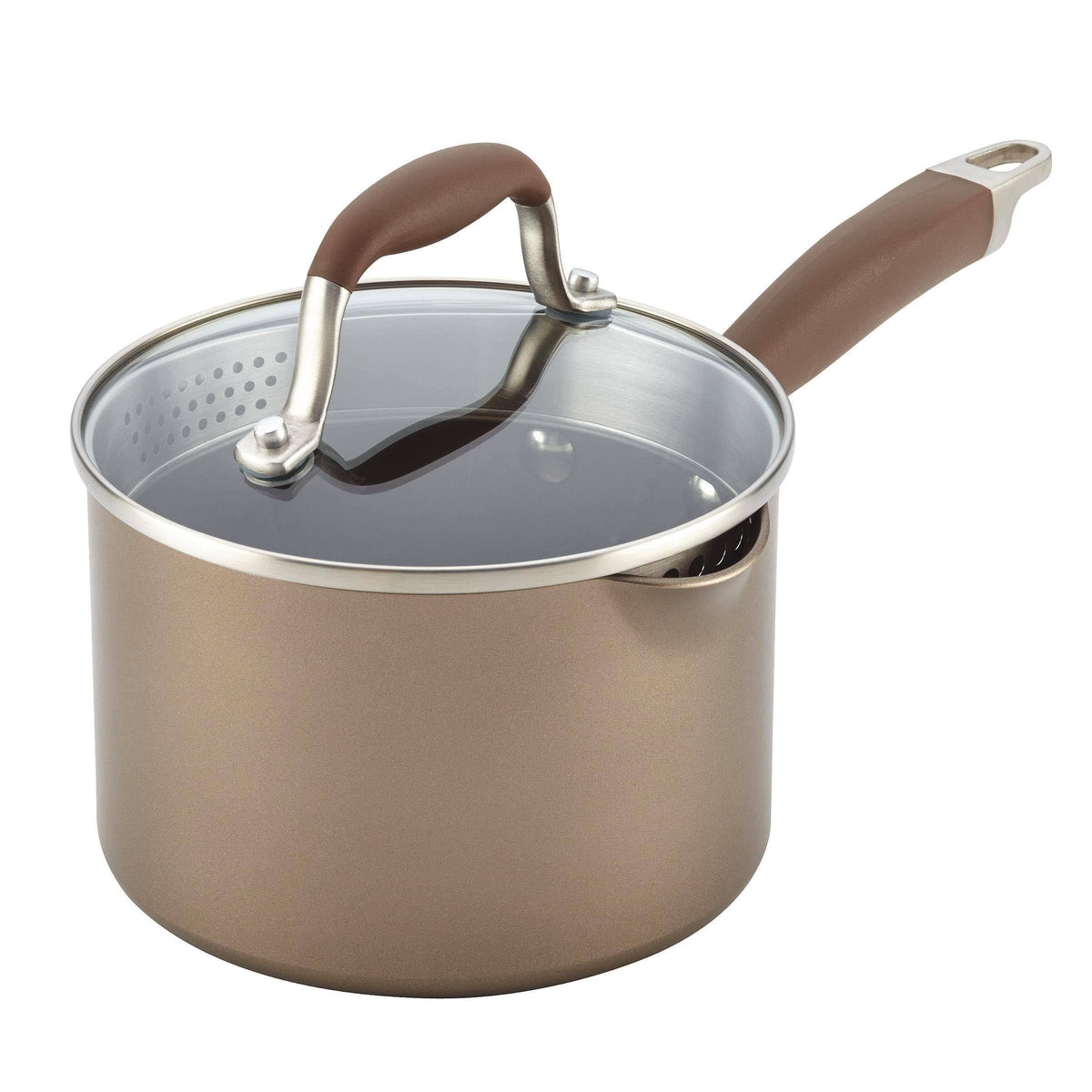 2 qt. Covered Straining Saucepan R608